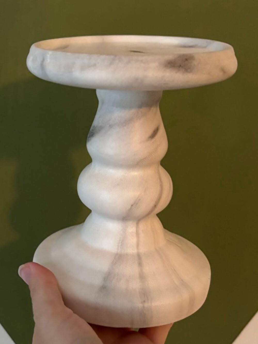 LIKE NEW! Bath & Body Works Faux Marble Ceramic Candle Holder